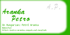 aranka petro business card