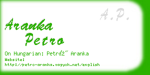 aranka petro business card